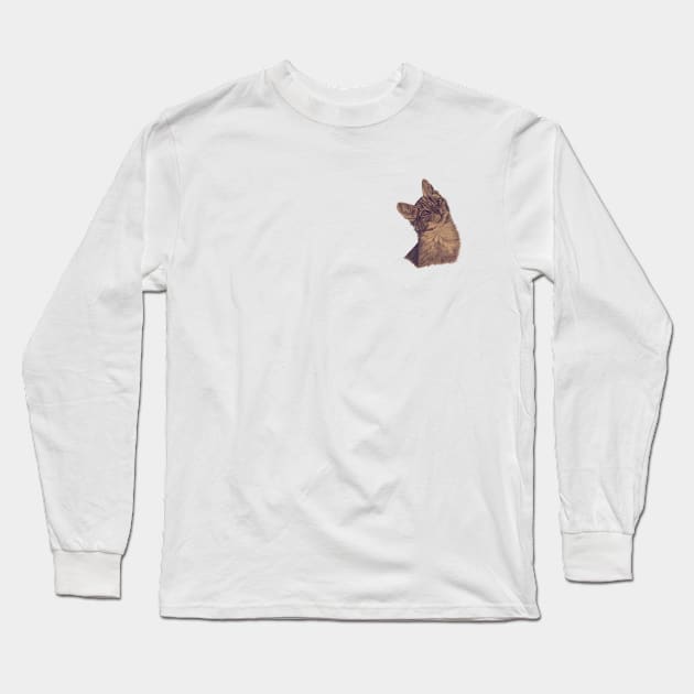 Kitten Tabby Cat Long Sleeve T-Shirt by kazboart